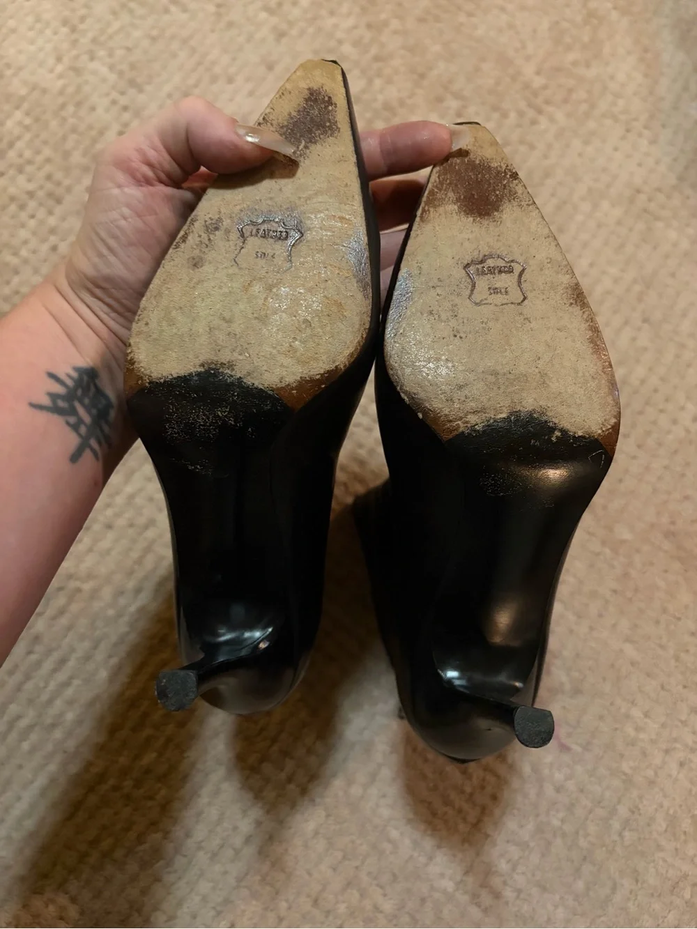 Stuart Weitzman Black Leather Pointed-Toe Stiletto Ankle Booties